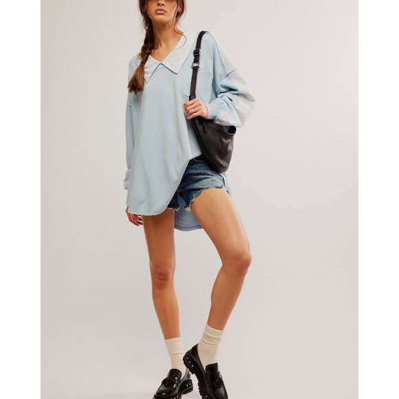 FREE PEOPLE Madeleine Sweatshirt / Winter Sky Combo - Picture 9 of 10